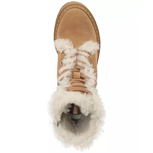 Sam Edelman Women's Kyler Lace-Up Cozy Combat Boots In Carmel US 9 - Picture 2 of 8